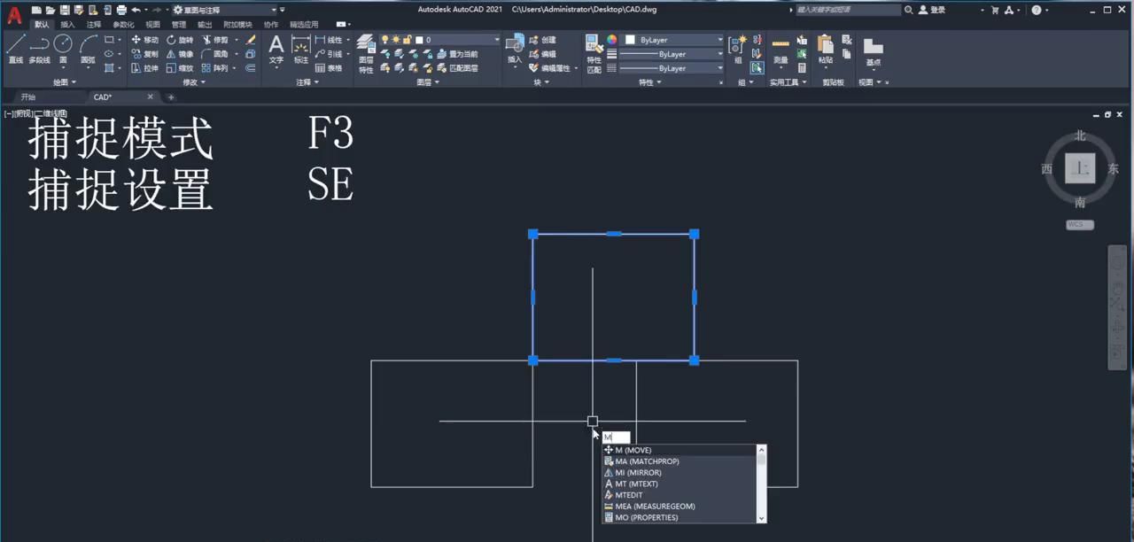 cad捕捉设置捕捉表姐讲解 #cad教程