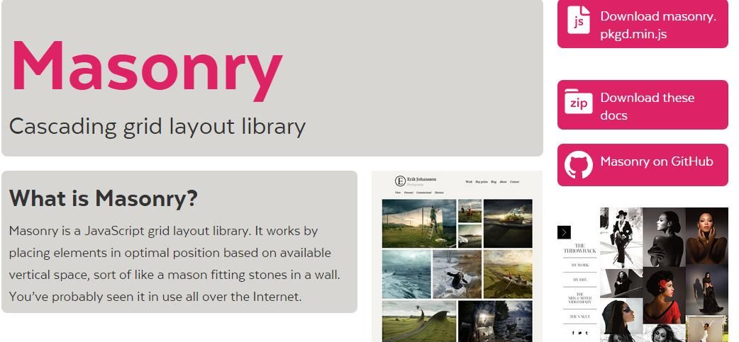 jQuery插件推荐系列（5）:几款流行优秀的流布局插件