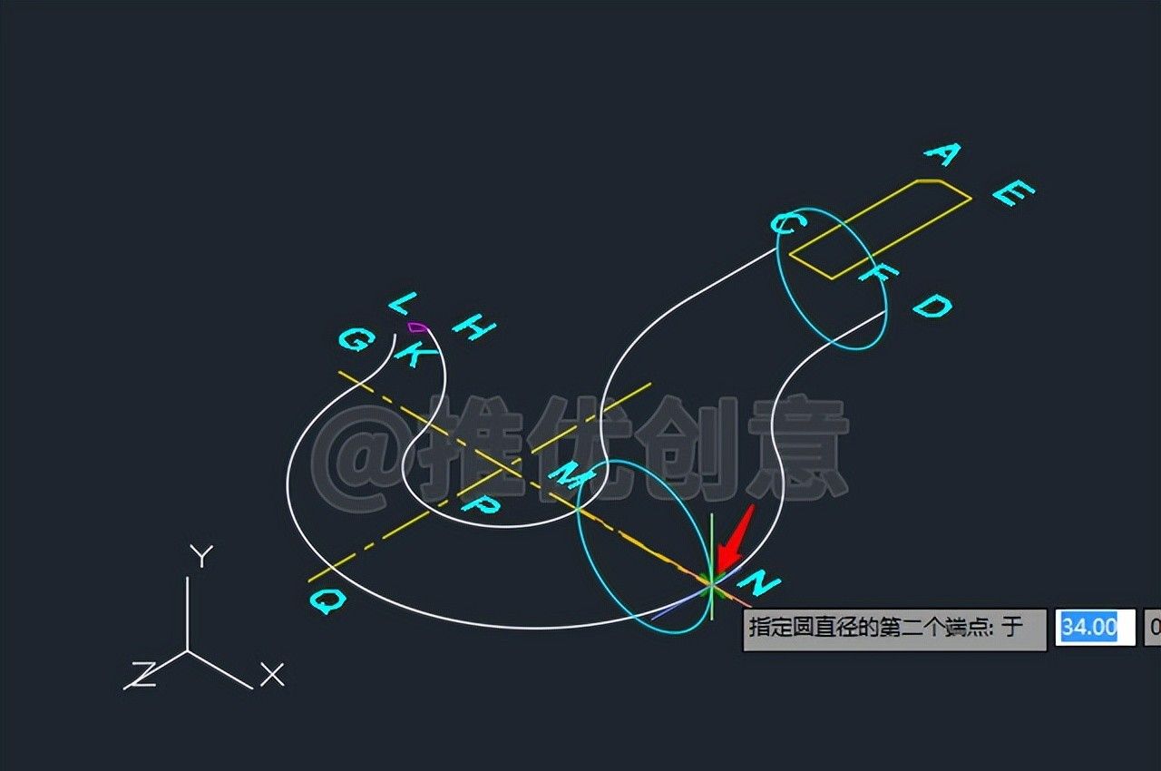 绘制三维吊钩（上） 三维建模 cad画图教程 工程制图 autocad CAD习题