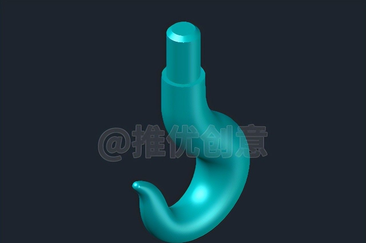 绘制三维吊钩（上） 三维建模 cad画图教程 工程制图 autocad CAD习题