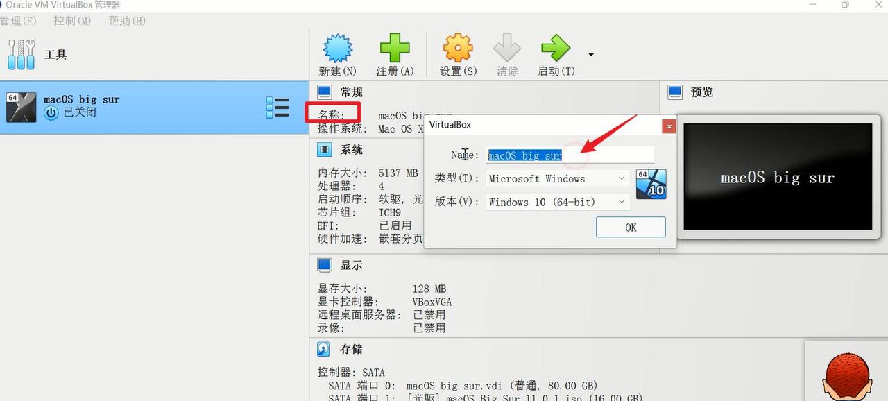 VirtualBox7中安装macOS big sur，在windows10&11上「保姆级教程」