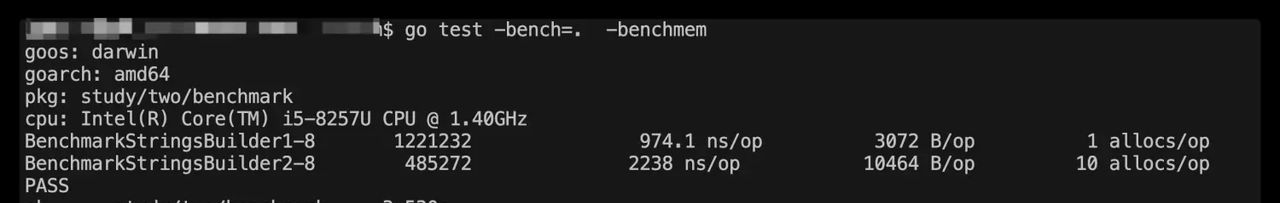 Go语言使用benchmark进行性能测试