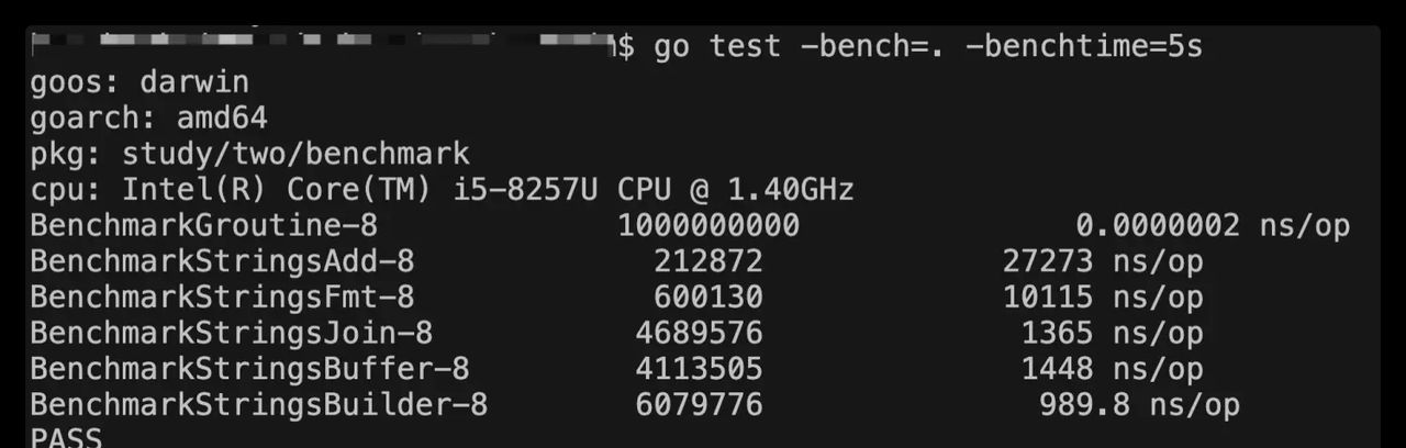 Go语言使用benchmark进行性能测试
