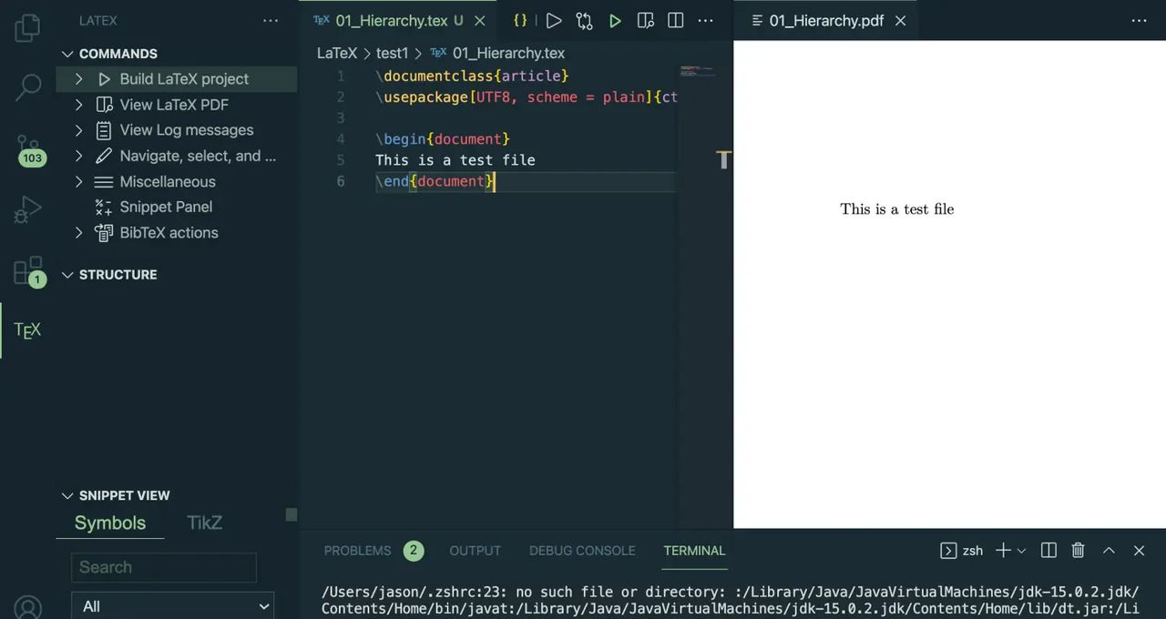 macOS 配置 LaTeX ( MacTeX + VScode + Skim )