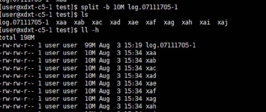 linux文件分割命令split