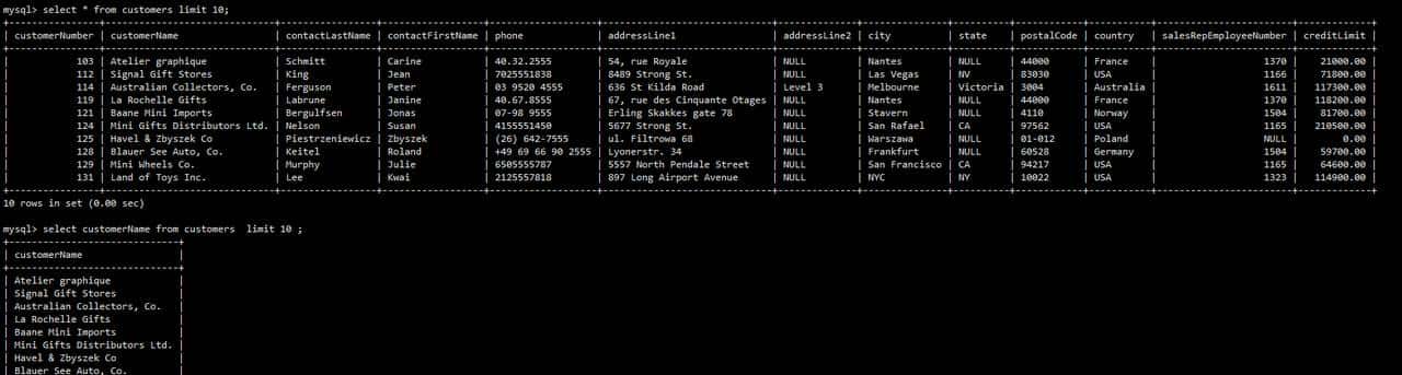 mysql学习3：select基础---单表查询