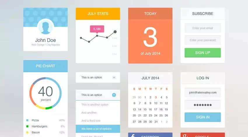 上手可用!25款新鲜出炉的精选免费UI KIT 推荐