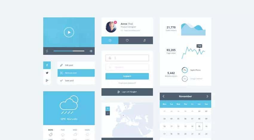 上手可用!25款新鲜出炉的精选免费UI KIT 推荐