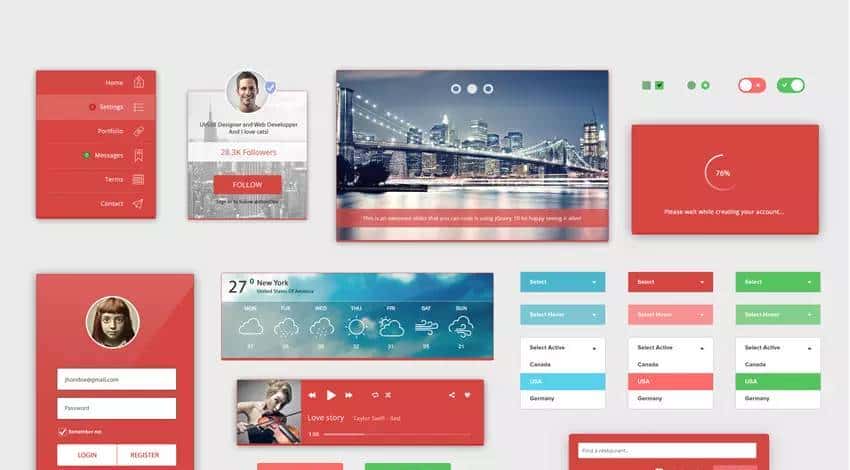 上手可用!25款新鲜出炉的精选免费UI KIT 推荐