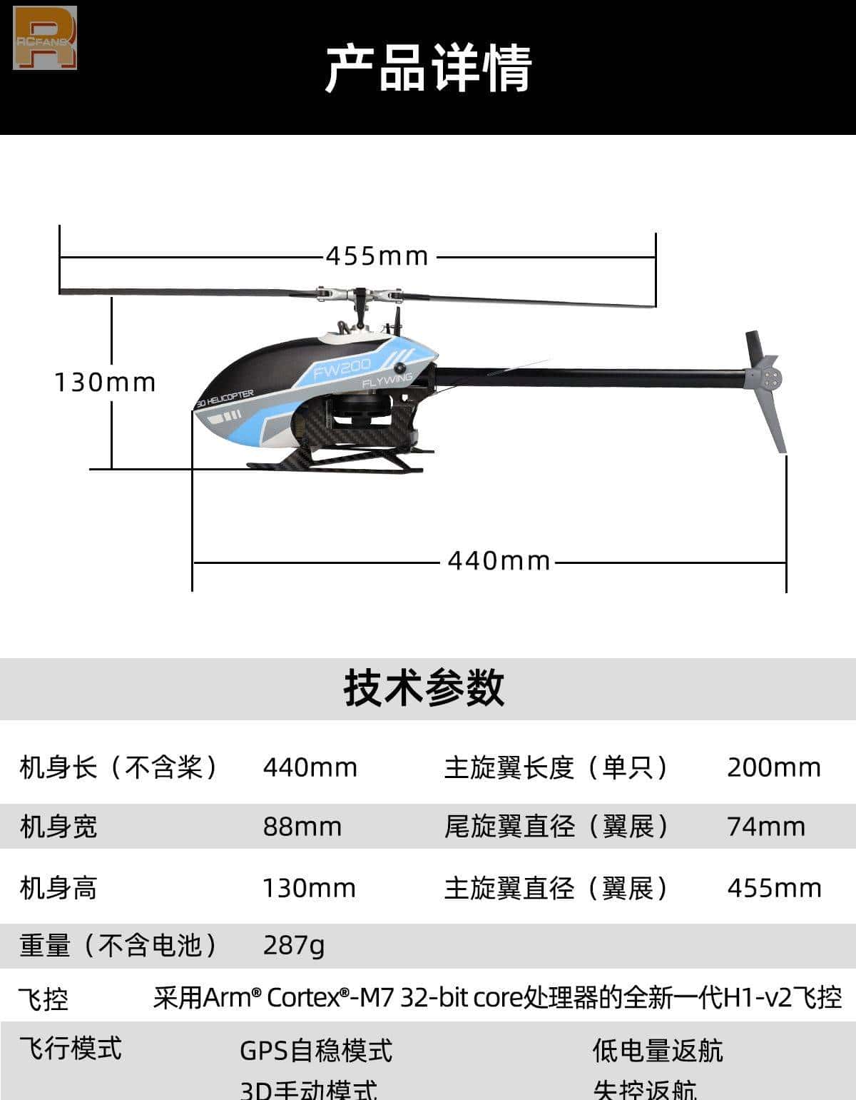 飞翼航空发布FW200智能特技直升机
