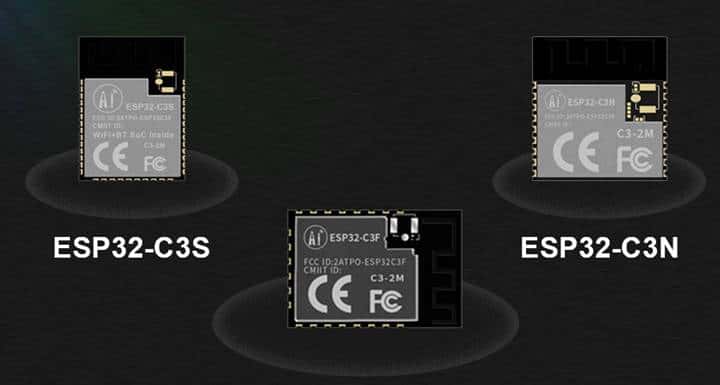 安信可推出了5个与ESP8266和ESP32引脚兼容的ESP32-C3模块