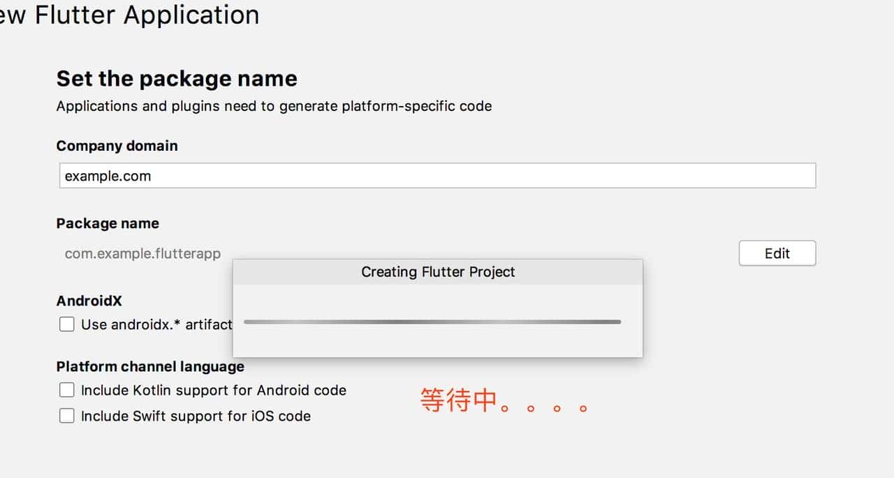 创建属于自己的第一个flutter项目