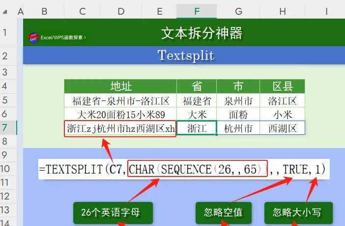 文本拆分神器:Textsplit|提取文字/数字/字母,随意拆!Wps函数