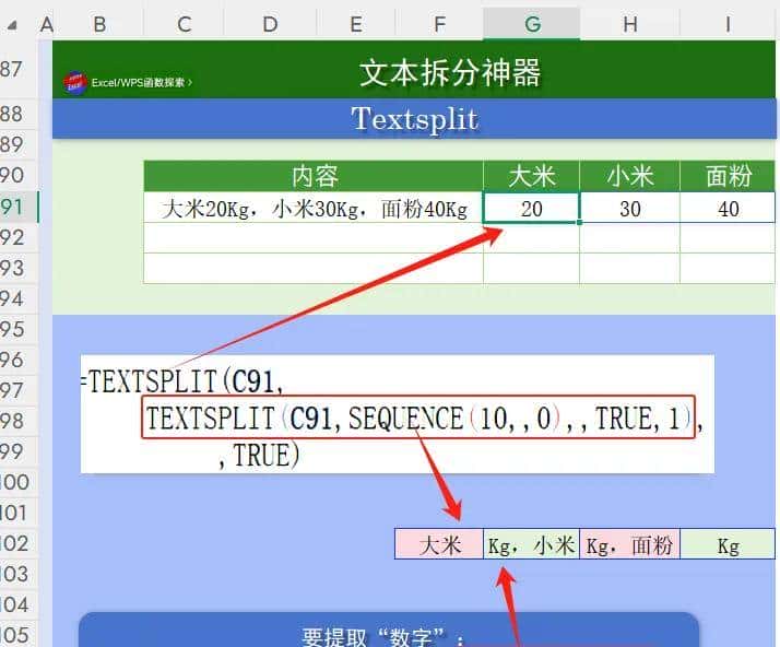 文本拆分神器:Textsplit|提取文字/数字/字母,随意拆!Wps函数