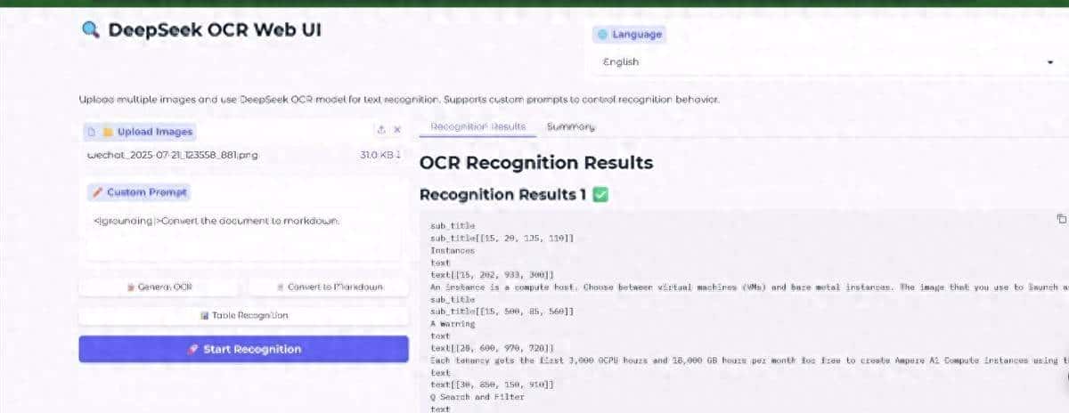 DeepSeek-OCR-Web-UI：可视化操作你的最爱，还是热的。 - 鹿快