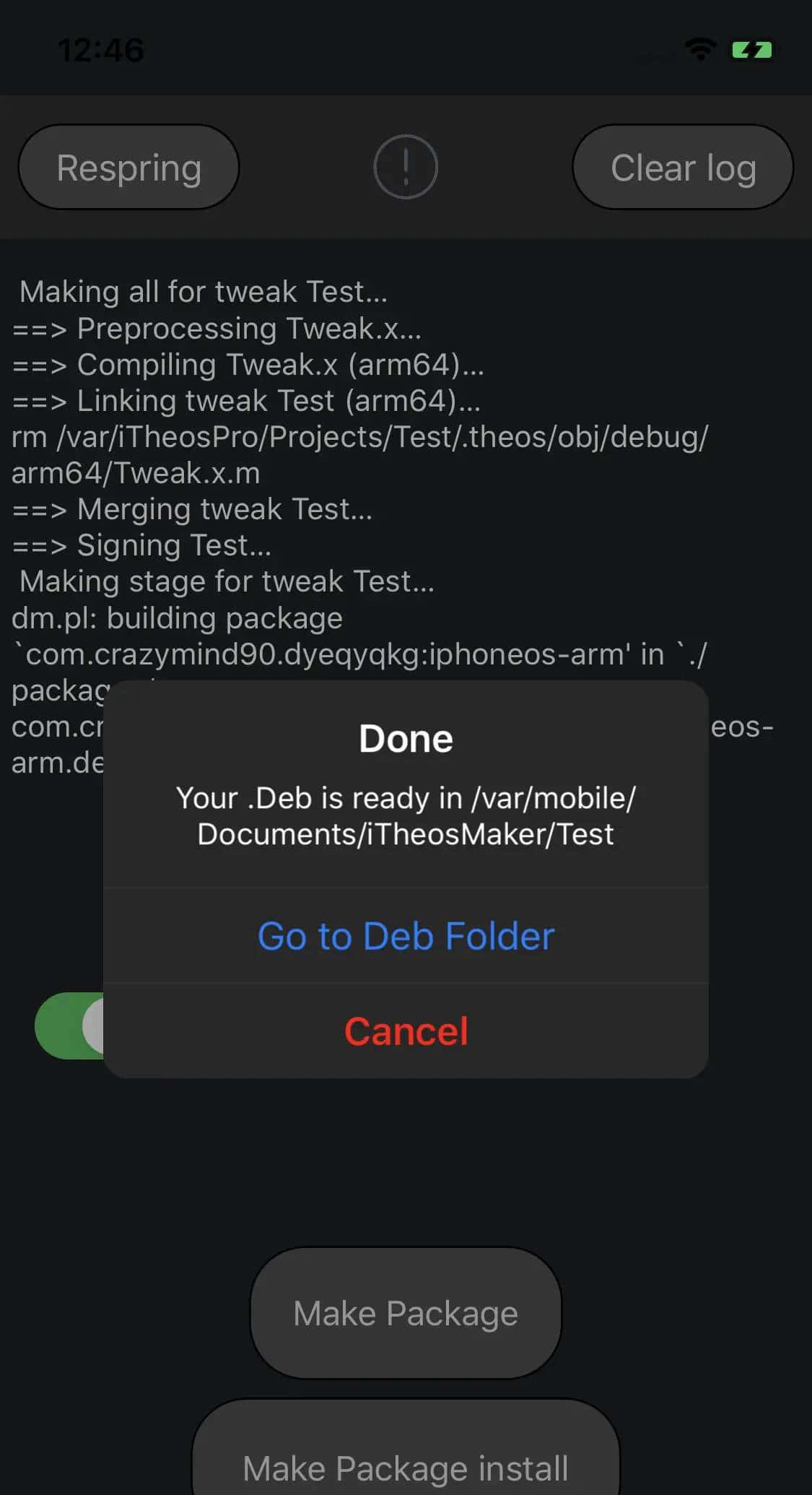 在苹果iPhone手机上编写ios越狱插件deb[超简单]