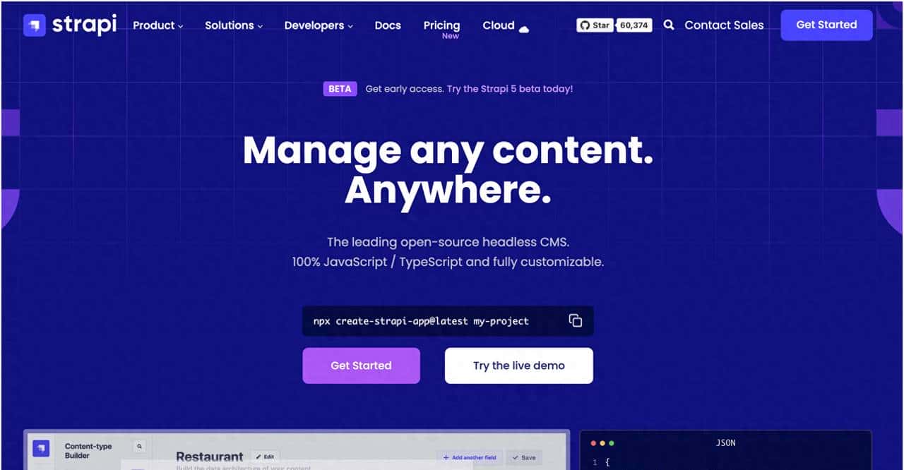 Strapi只需几分钟就可以打造一款CMS内容管理系统