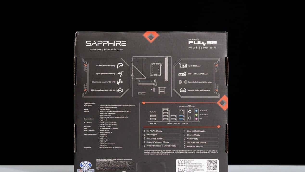 蓝宝石AMD RADEON Pulse 脉动 B650M WIFI主板评测:能打能超的性价比之王