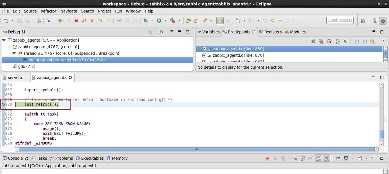 如何在Eclipse中搭建Zabbix源码的调试和开发环境