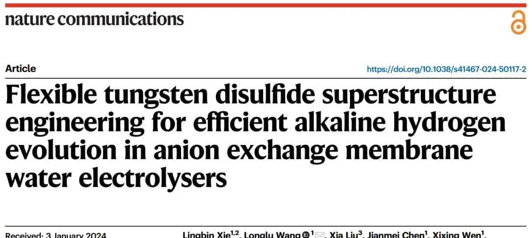 双一流副校长，最新Nature子刊！柔性WS2析氢结构设计！ - 鹿快