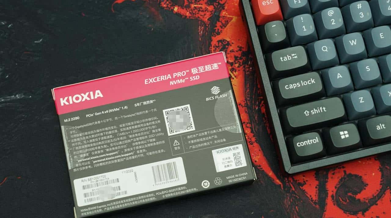 1GB缓存+原厂TLC颗粒:铠侠极至超速PRO SE10 1TB PCIe4.0固态硬盘