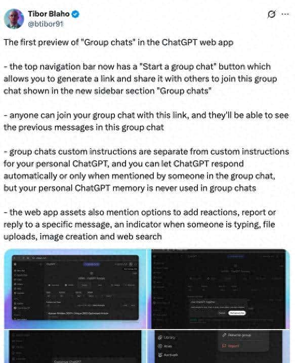 ChatGPT 放大招：群聊功能 12 月上线，自定义 AI 角色 + 无账号邀请 - 鹿快