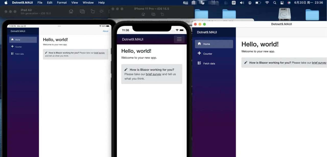 MAUI与Blazor共享一套UI，媲美Flutter，实现Windows、macOS、Android、iOS、Web通用UI