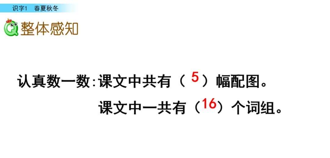 部编版一年级下册语文《春夏秋冬》知识点+图文讲解，给孩子预习