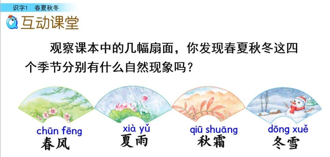 部编版一年级下册语文《春夏秋冬》知识点+图文讲解，给孩子预习