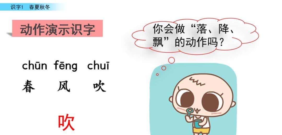 部编版一年级下册语文《春夏秋冬》知识点+图文讲解，给孩子预习