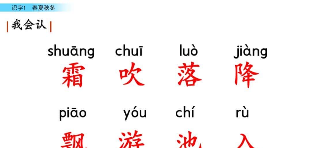 部编版一年级下册语文《春夏秋冬》知识点+图文讲解，给孩子预习