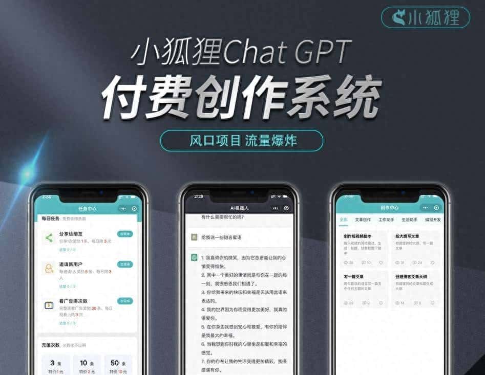 小狐狸ChatGPT付费创作系统V2.4.7全开源版 (vue全开源端) - 鹿快