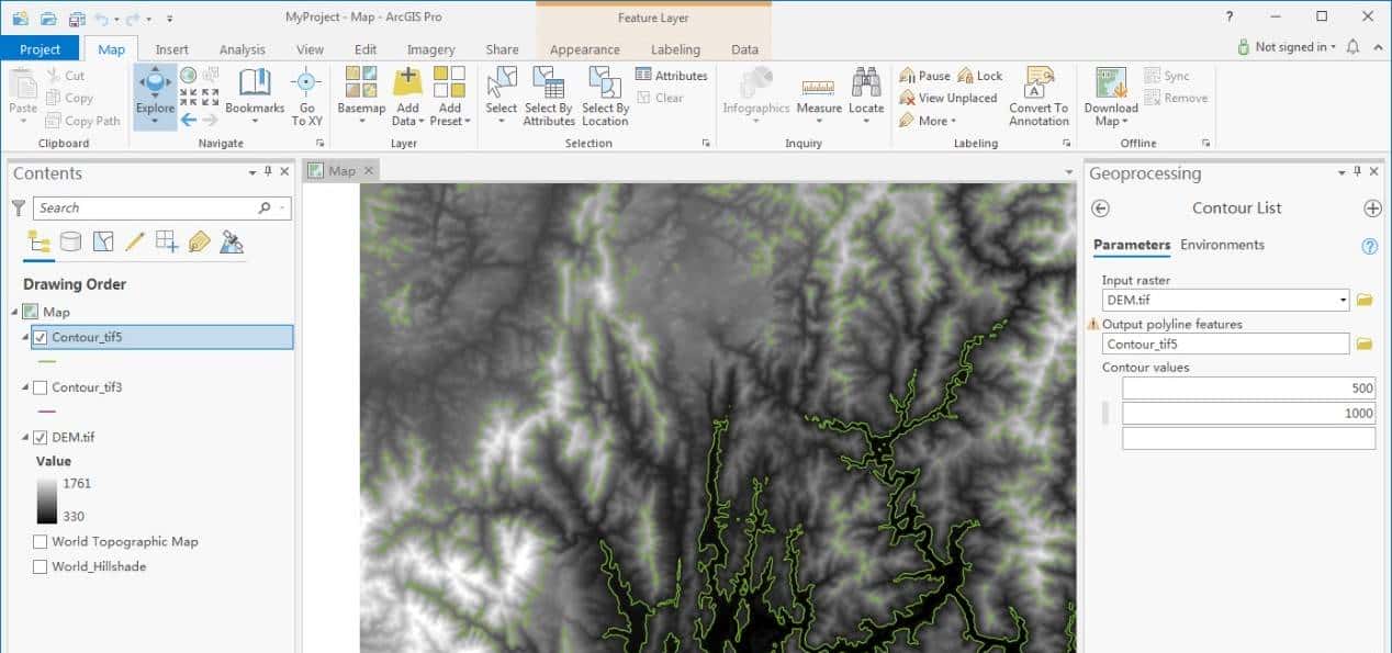 ArcGIS Pro中等高线相关操作知识汇总