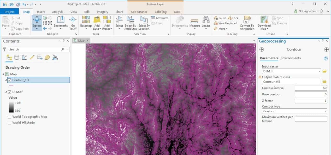 ArcGIS Pro中等高线相关操作知识汇总