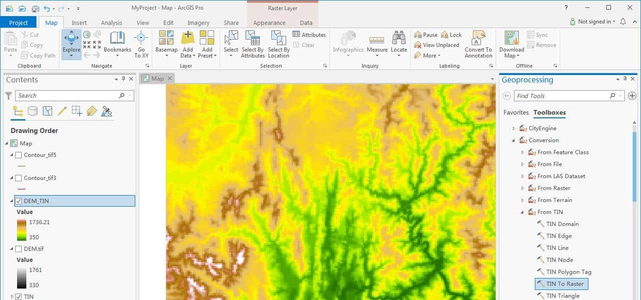 ArcGIS Pro中等高线相关操作知识汇总