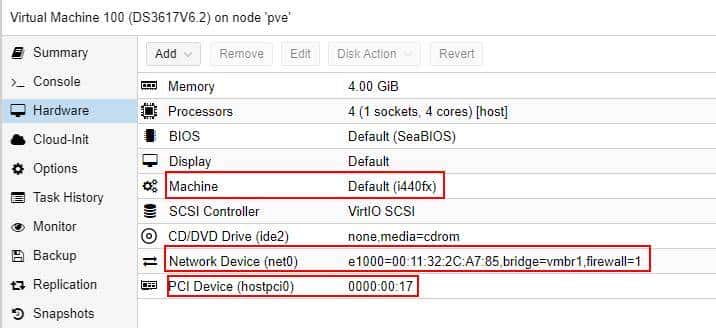 Synology 在PVE测试DSM6.2 测试踩坑记(1)