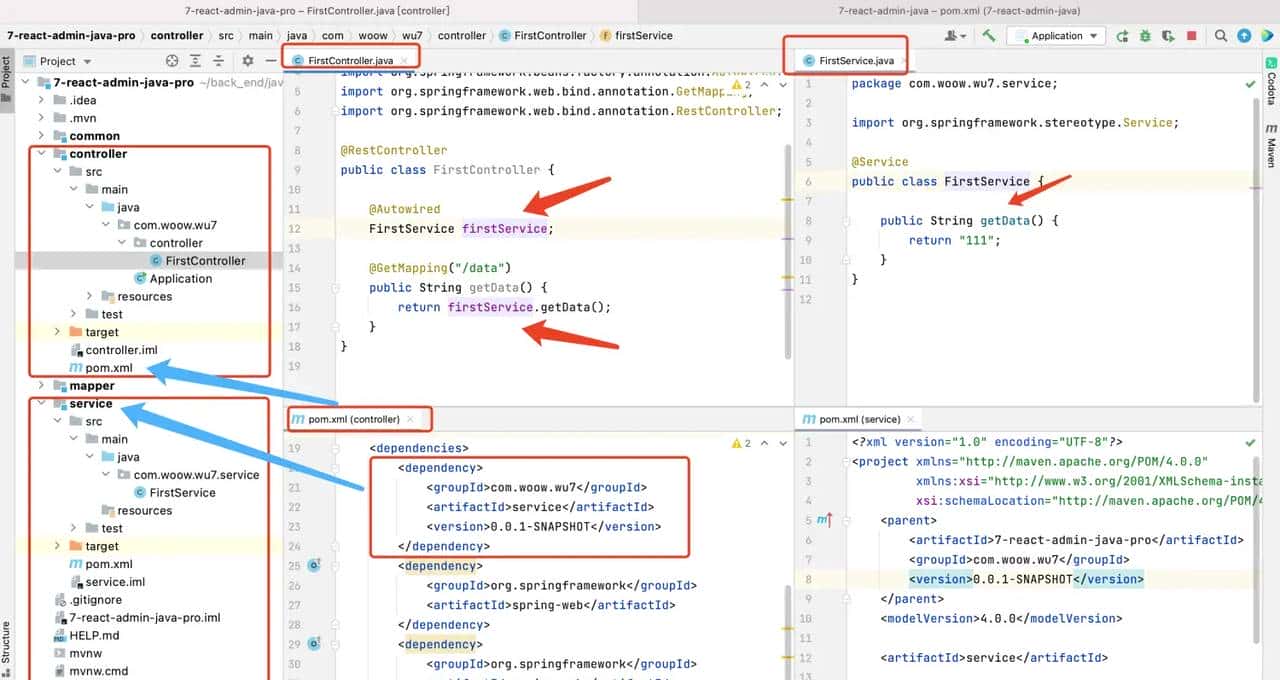[前端学java09-SpringBoot实战]  多模块配置 + Mybatis-plus + 单多模块打包部署