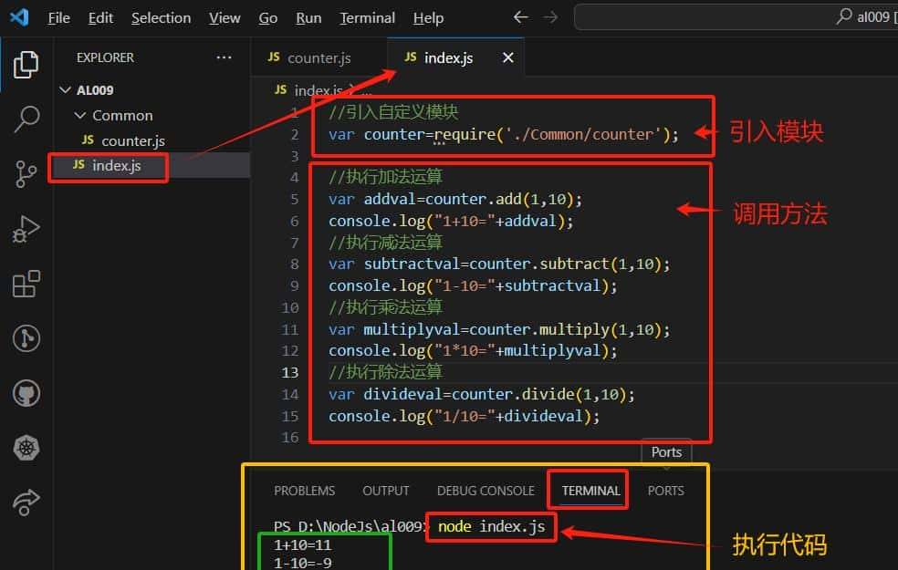 NodeJs自定义模块