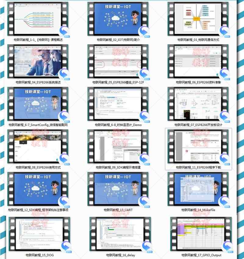 物联网ESP8266视频教程 百度云阿里云腾讯云配套程序源码软件资料