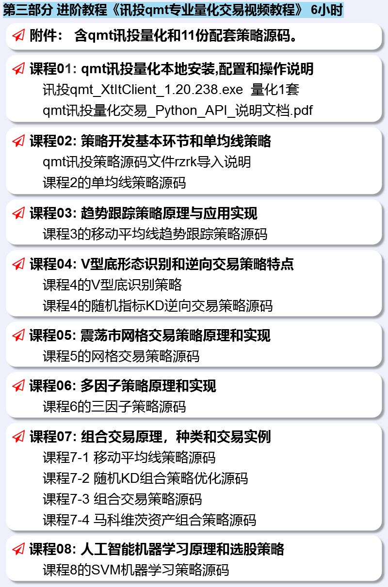 股票量化交易策略源码股市自动交易程序软件入门python视频教程