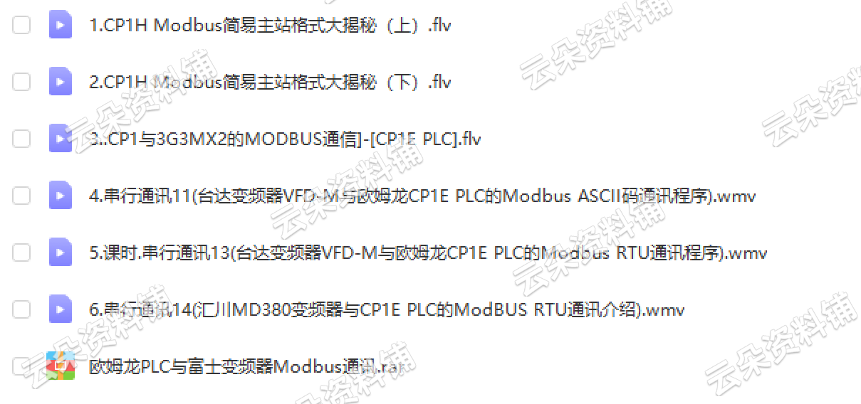 Modbus视频教程通讯通信协议源码串口开发工控零基础自学培训资料