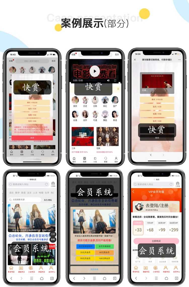 视频打赏系统 小说付费 在线视频单独购买包天包月源码搭建售源码