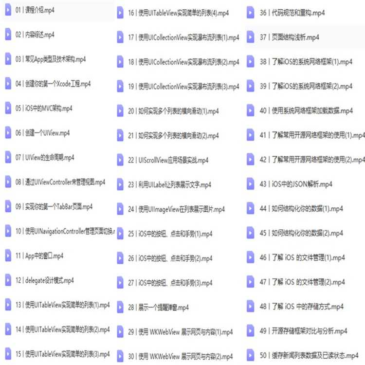 iOS视频教程开发资料OC/swift5源码项目苹果app开发Object-C