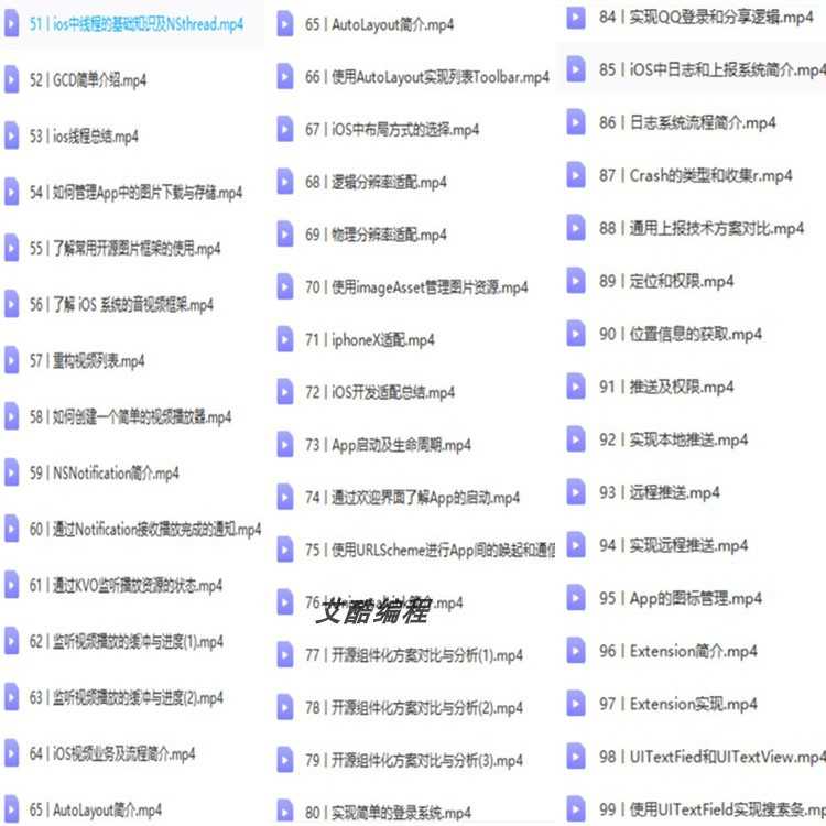 iOS视频教程开发资料OC/swift5源码项目苹果app开发Object-C