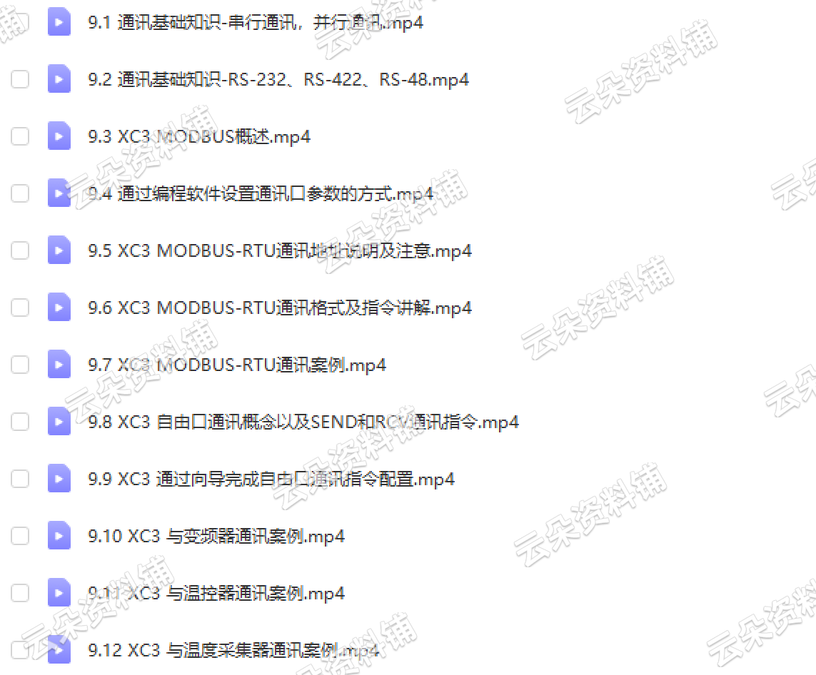 Modbus视频教程通讯通信协议源码串口开发工控零基础自学培训资料