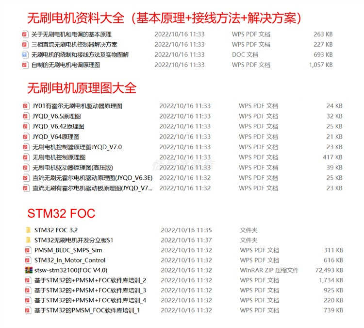 整套大厂成熟无刷电机FOC控制器解决方案教程实例源码学习资料